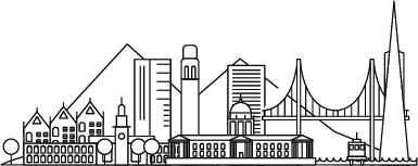 Line drawing of the San Francisco skyline